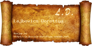 Lejbovics Dorottya névjegykártya